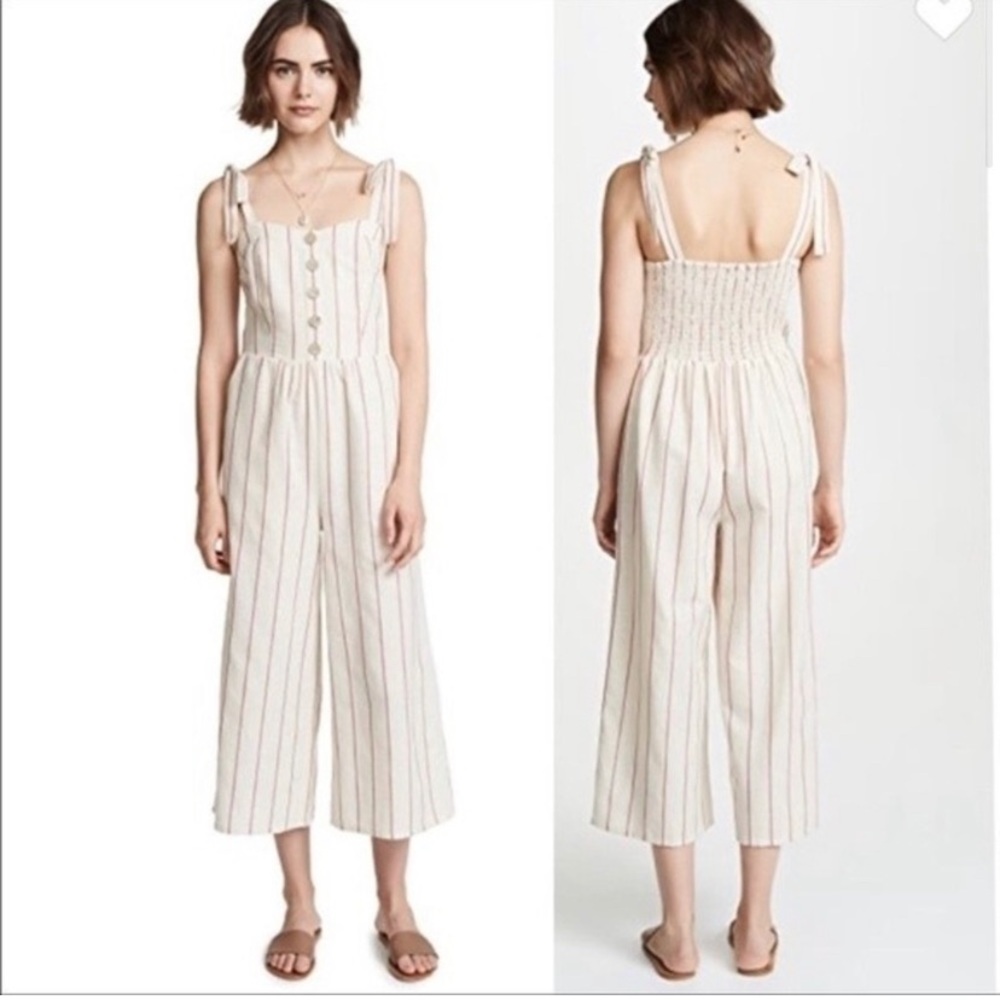 NWT new with tags moon river Anthropologie medium stripped jumpsuit